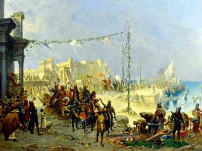 ...dopo aver cacciato le truppe arabe dal capoluogo pugliese...